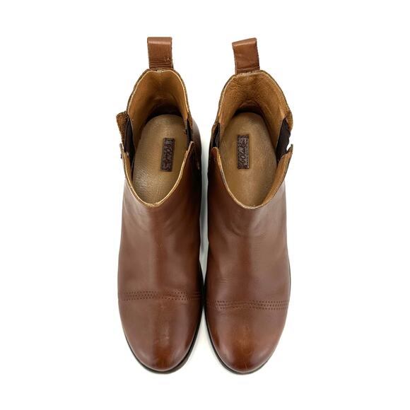 Olukai Malie Women Brown Ankle Boot Size 7 Leather Low Block Heel Chelsea Bootie - Picture 4 of 13